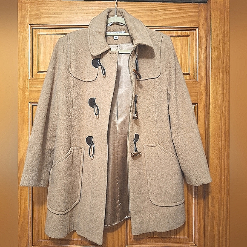 Women's Tan Toggle Coat - Picture 5 of 14